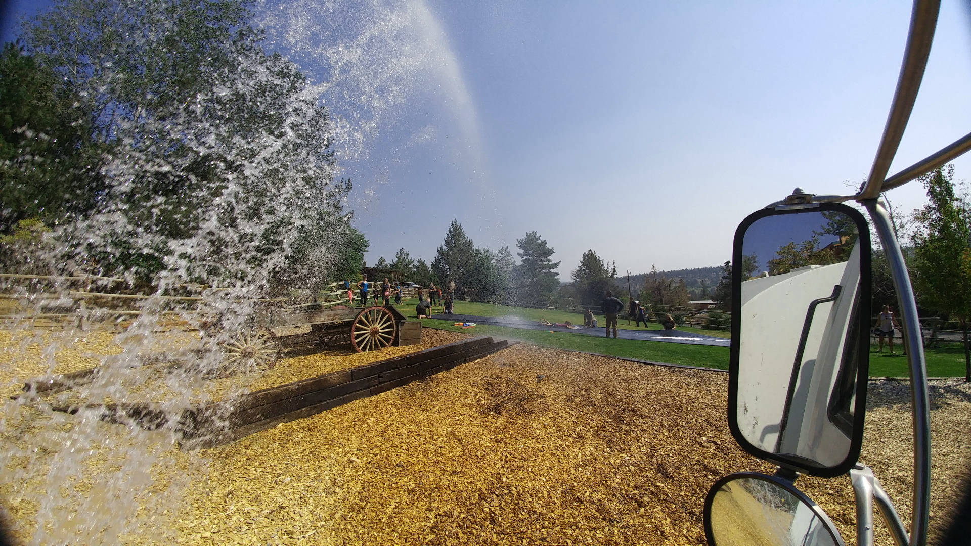 Image of water delivery truck onsite at water park